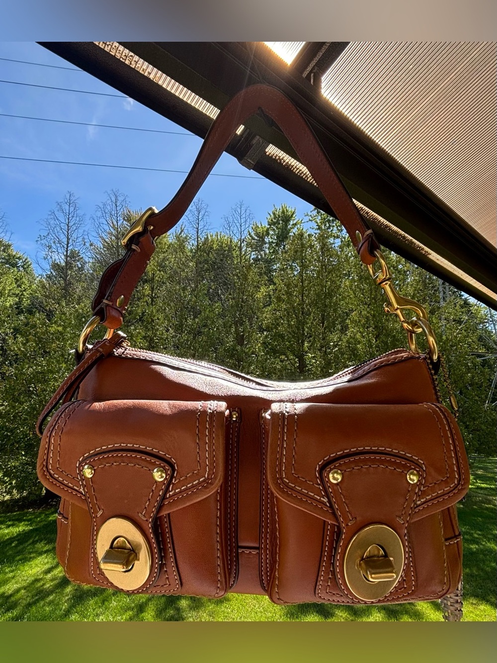 Coach Y2K F12868 Vintage 65th Anniversary Butterscotch Double Turnlock Legacy